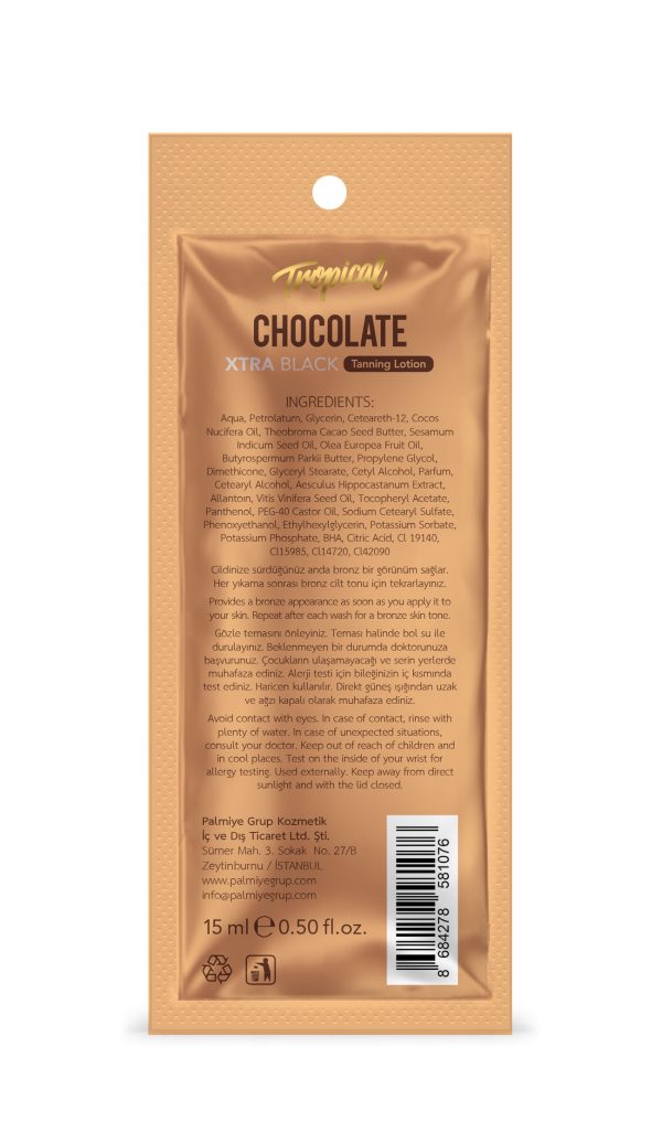 Tropical Chocolate Xtra Black 15ml - Çikolatalı Ultra Bronzlaştırıcı Losyon