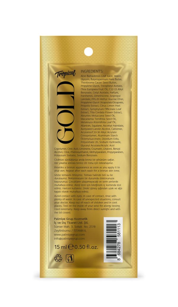 Tropical Gold 15ml - Altın Parlaklık Bronzlaştırıcı Losyon